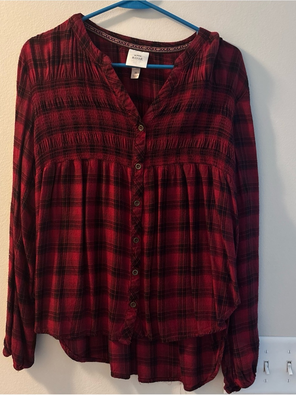 Knox Rose Red and Black Plaid Shirt
